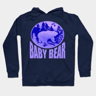 Blue Woodland Baby Bear Camping Cub Hoodie